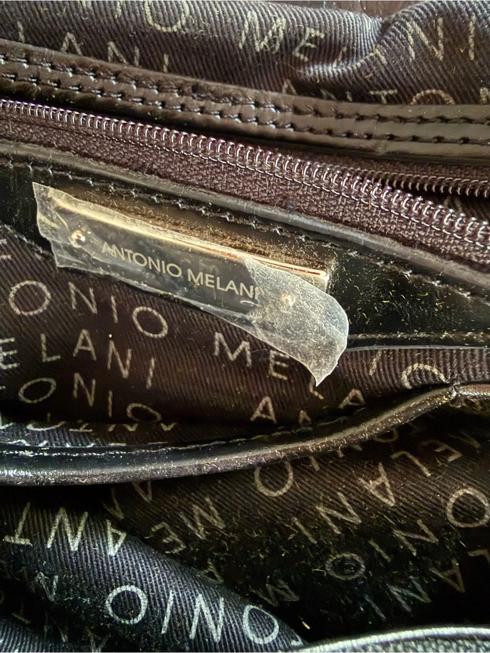 Vintage Antonio Melani black, leather briefcase bag satchel computer bag